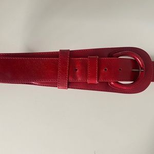 Anne Fontaine Red Leather Belt